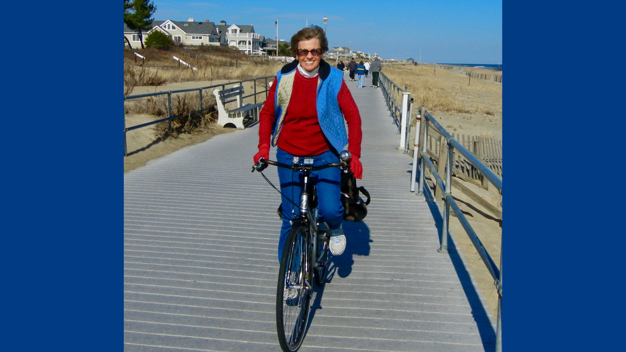 Judith riding a bike